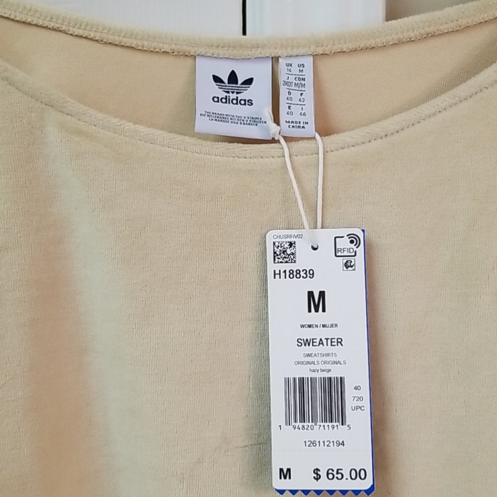 Adidas Relaxed Risque Velour Top - Picture 3 of 5